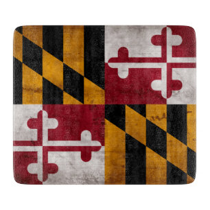 Weathered Vintage Maryland State Flag Cutting Board