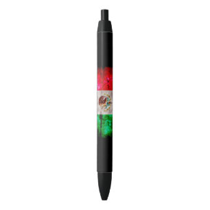 Weathered Vintage Mexico Flag Black Ink Pen