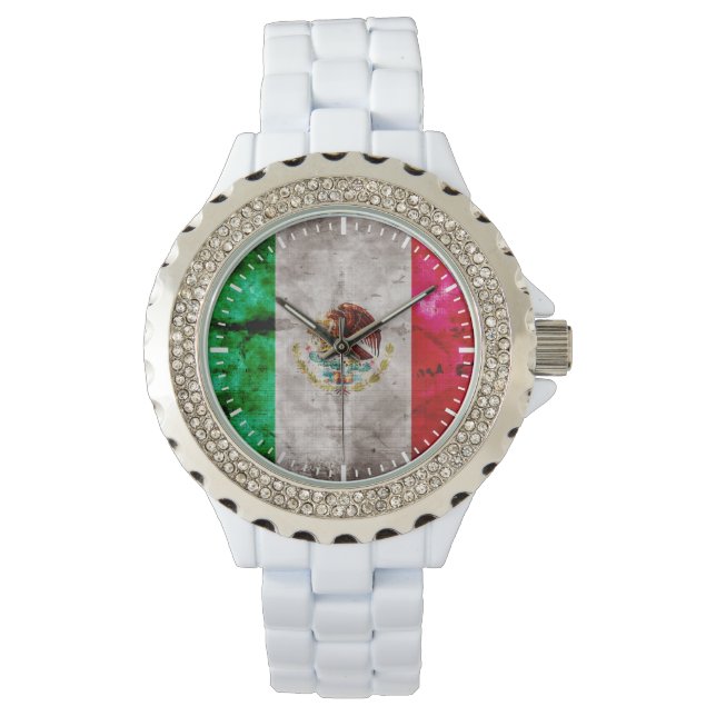 Weathered Vintage Mexico Flag Watch (Front)