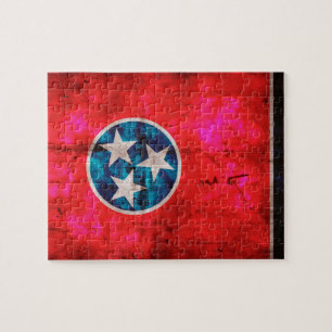 Weathered Vintage Tennessee State Flag Jigsaw Puzzle