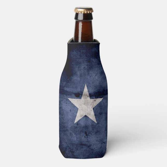 Weathered Vintage Texas State Flag Bottle Cooler (Bottle Front)