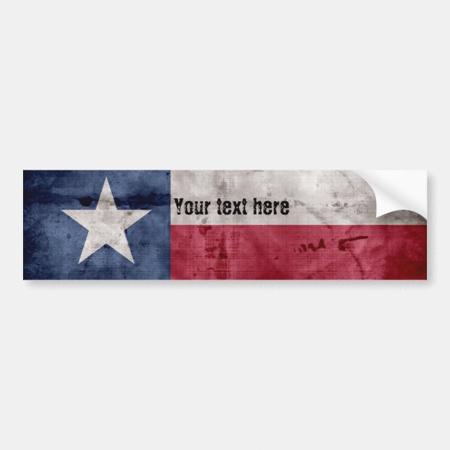 Weathered Vintage Texas State Flag Bumper Sticker (Front)
