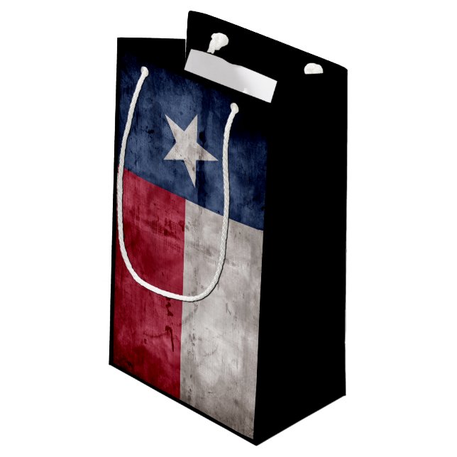 Weathered Vintage Texas State Flag Small Gift Bag (Back Angled)