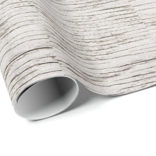 Weathered White Wood Planks Wrapping Paper
