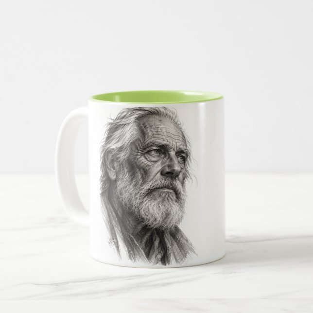 Weathered Wisdom Two-Tone Coffee Mug (Front Left)