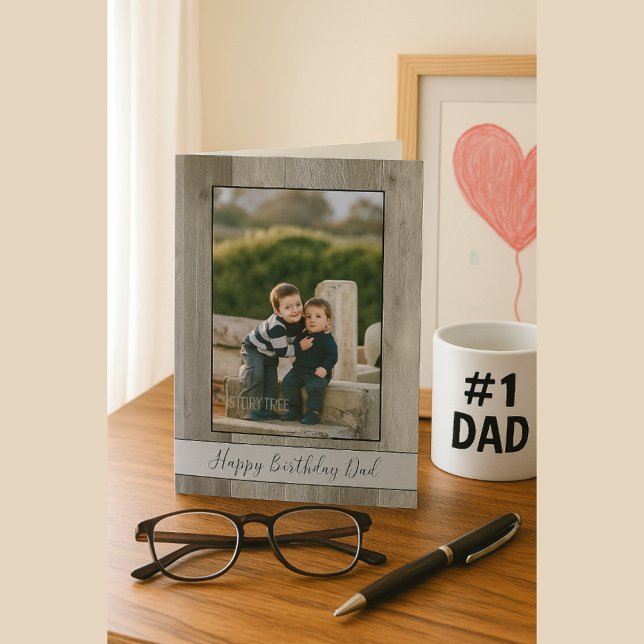 Weathered Wood Birthday Keepsake for Dad Card (Creator Uploaded)