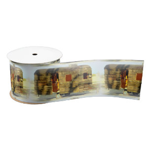 weathered wood chez caravan satin ribbon