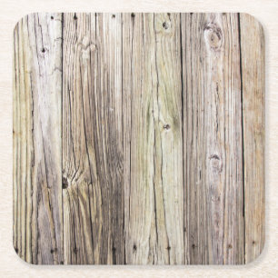 Weathered Wood Dock Boards with Rustic Charm Square Paper Coaster
