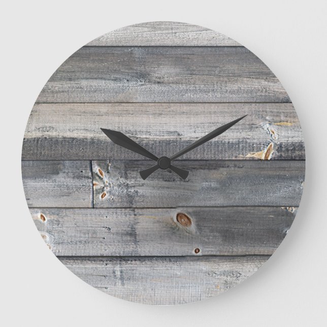 Weathered Wood Farmhouse Large Clock (Front)