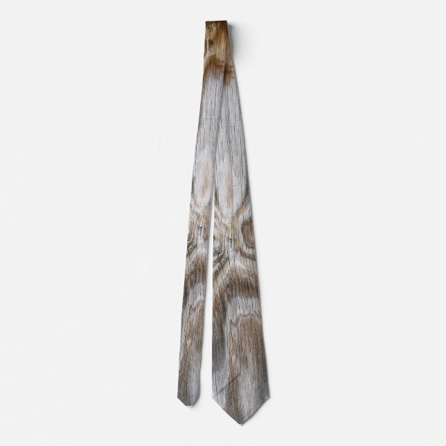 weathered wood grain abstract design tie (Back)