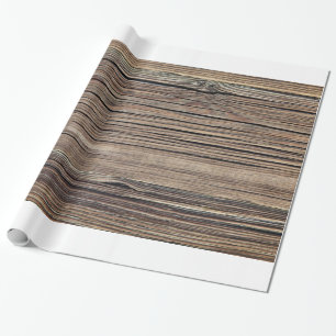 Weathered Wood Grain Plank Background Template Wrapping Paper