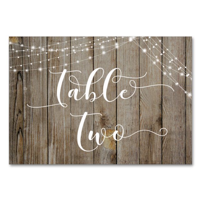 Weathered Wood & Light Strings Table Two Card (Front)