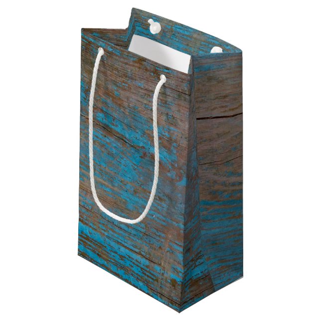 Weathered Wood Look Small Gift Bag (Front Angled)