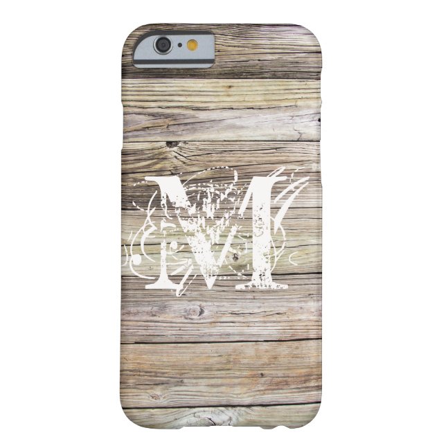 Weathered Wood Monogrammed iPhone 6/6s Case (Back)