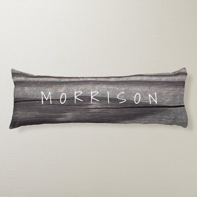 Weathered Wood Plank Personalised Body Cushion (Front)