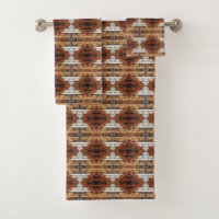 Weathered Wood Planks Diamond Pattern Mixed Media
