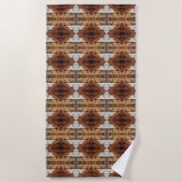 Weathered Wood Planks Diamond Pattern Mixed Media