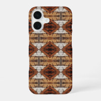 Weathered Wood Planks Diamond Pattern Mixed Media