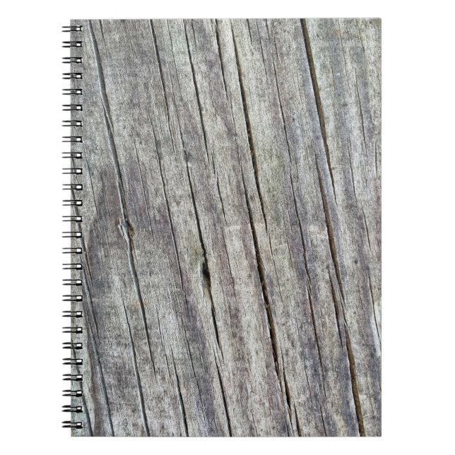 Weathered Wood Planks Texture Pattern Notebook (Front)
