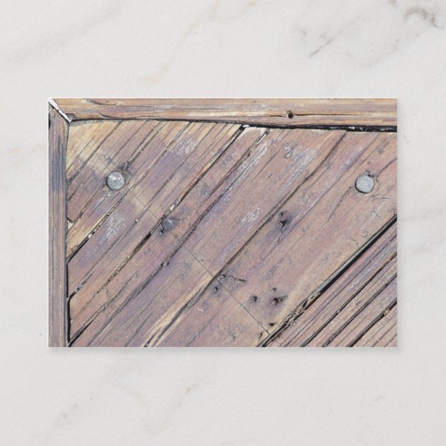 Weathered Wood Rough Textured Deck Business Card (Back)