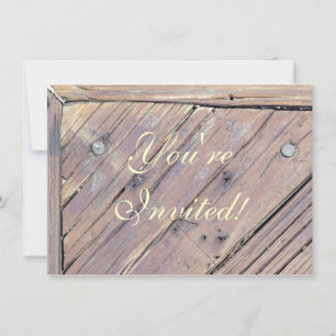 Weathered Wood Rough Textured Deck Invitation