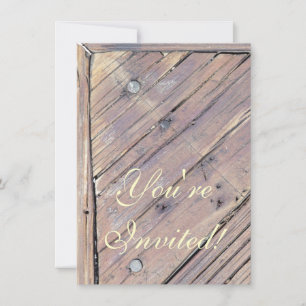 Weathered Wood Rough Textured Deck Invitation