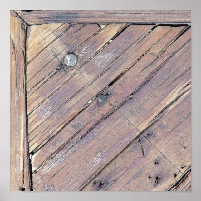 Weathered Wood Rough Textured Deck Poster (Front)