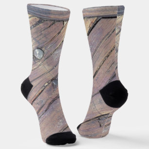 Weathered Wood Rough Textured Deck Socks