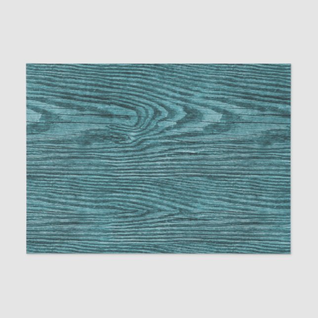 Weathered Wood Texture Aqua Tissue Paper (Front)