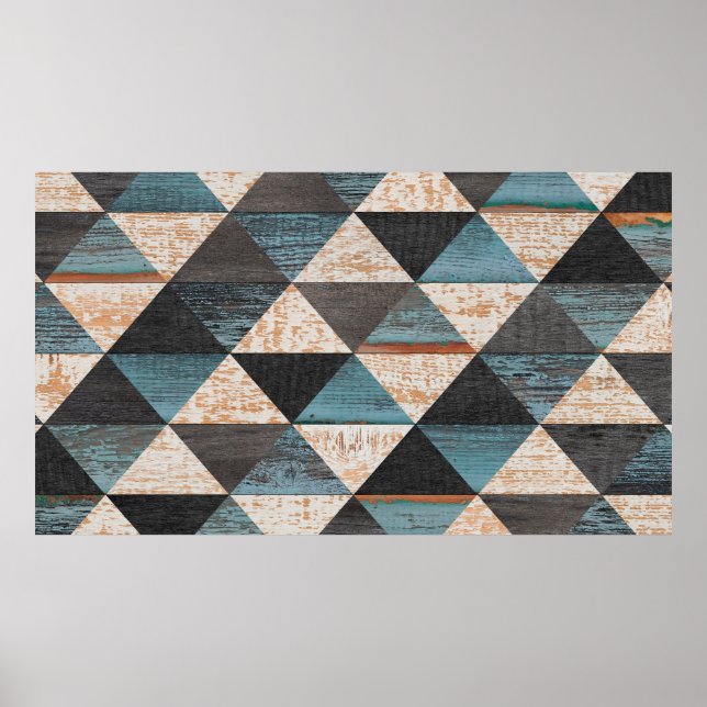 Weathered wood texture background. Seamless vintag Poster (Front)