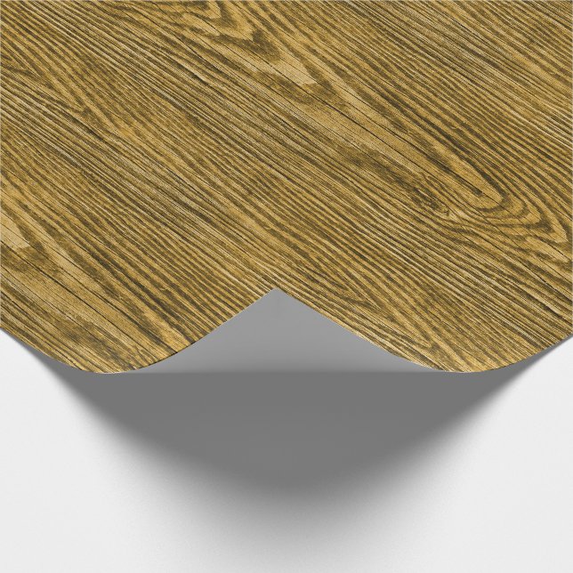 Weathered Wood Texture Honey Wrapping Paper (Corner)