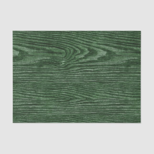 Weathered Wood Texture Hunter green Tissue Paper (Front)