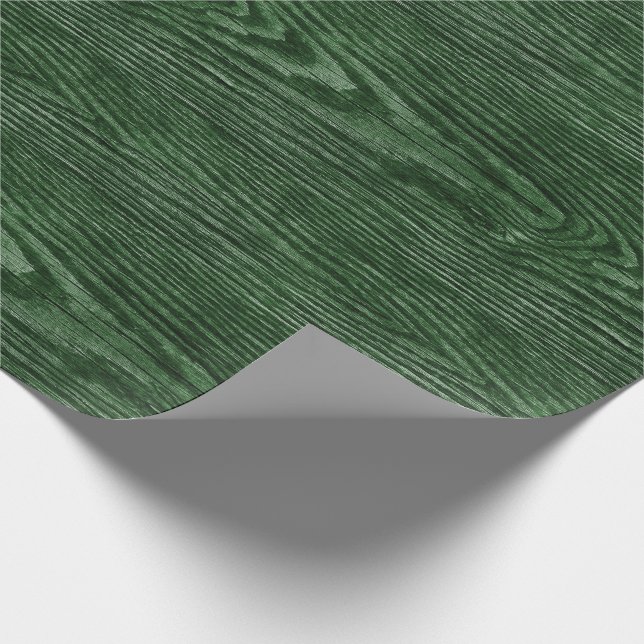 Weathered Wood Texture Hunter green Wrapping Paper (Corner)