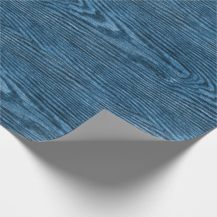 Weathered Wood Texture Ocean Blue Wrapping Paper