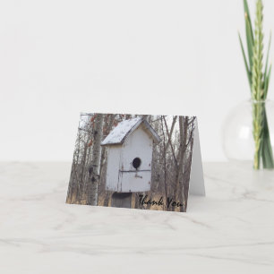 weathered wooden bird house by Kim Newberg note Thank You Card