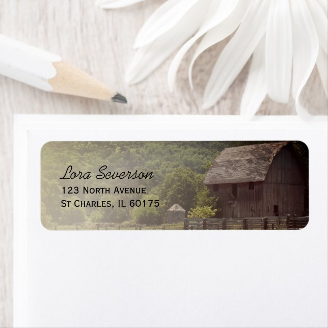 Weathered Wooden Country Barn Return Address (Insitu)