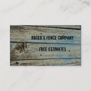 Weathered Wooden Fence Pickets with Nails & Knots Business Card