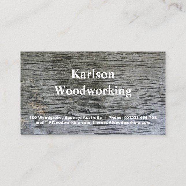 Weathered Wooden Texture Business Cards (Front)