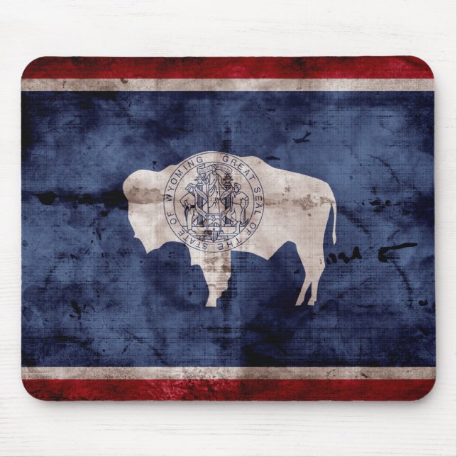 Weathered Wyoming Flag Mouse Mat (Front)