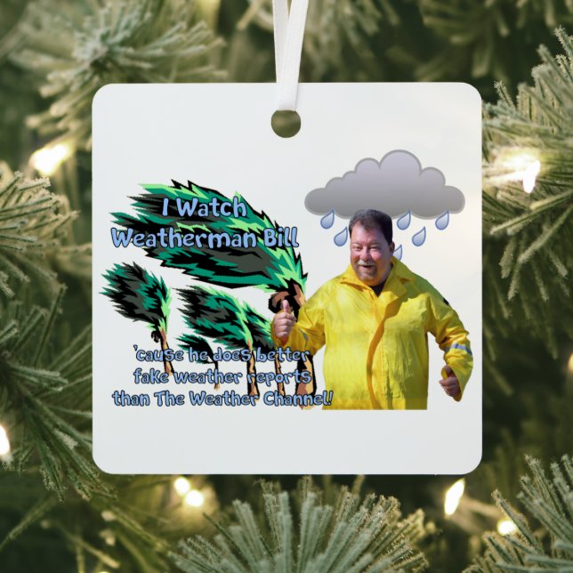 Weatherman Bill Metal Tree Decoration (Insitu)