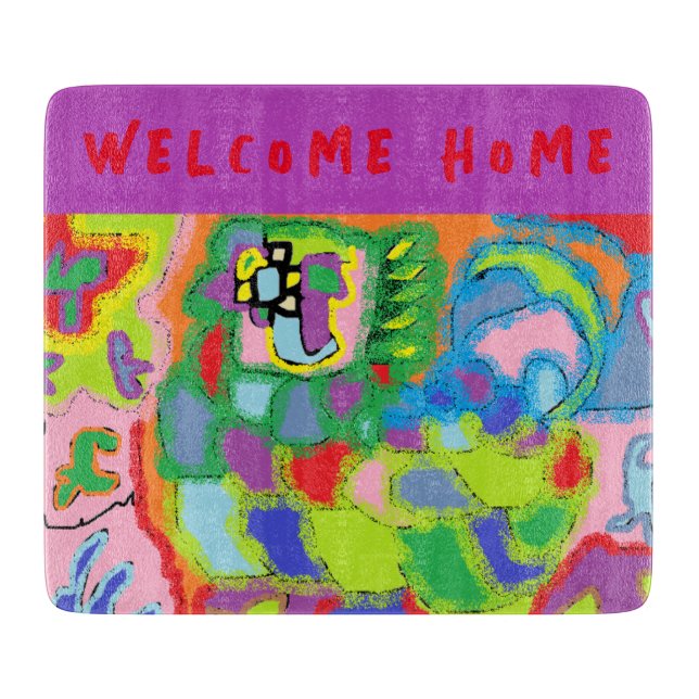 Weatherproof Personalised House Flag Cutting Board (Front)