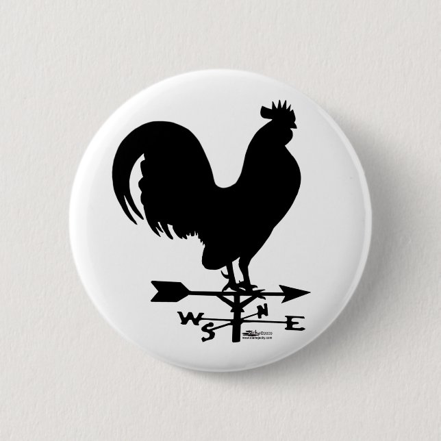 Weathervane Rooster 6 Cm Round Badge (Front)