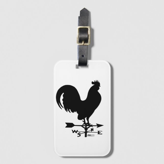 Weathervane Rooster Luggage Tag (Front Vertical)