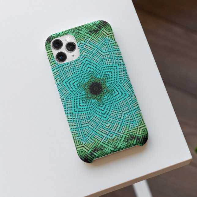 Weave Mandala Blue and Green Case-Mate iPhone Case (Creator Uploaded)