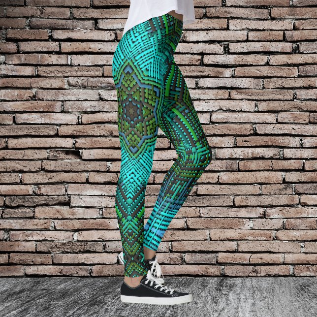 Weave Mandala Blue and Green Leggings (Creator Uploaded)