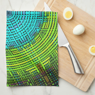 Weave Mandala Blue and Green Tea Towel