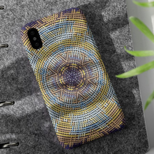 Weave Mandala Blue and Yellow Case-Mate iPhone Case (Creator Uploaded)