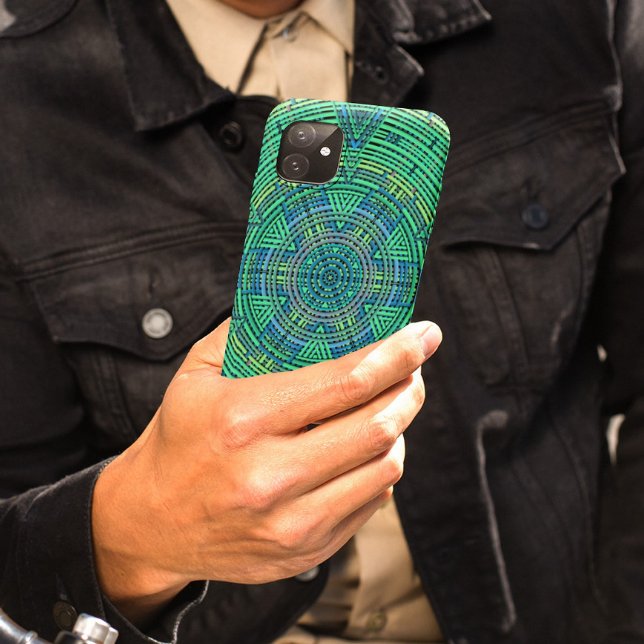 Weave Mandala Green and Blue Case-Mate iPhone Case (Creator Uploaded)