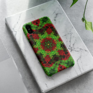 Weave Mandala Green and Red iPhone 11 Case