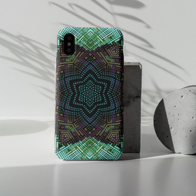Weave Mandala Green Blue and Purple Case-Mate iPhone Case (Creator Uploaded)